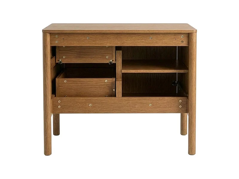 Wasmeubel eiken 80cm poten, wastafel, kraan en ovale spiegel JOY
