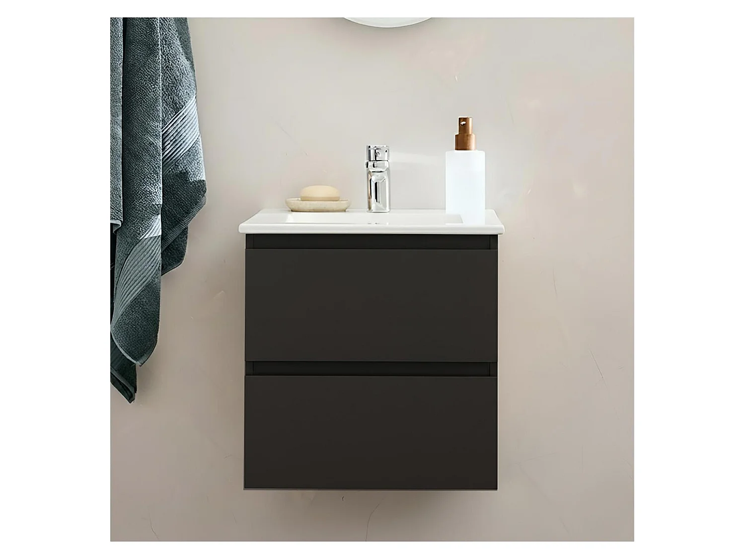 Waschtisch 45cm und verchromte Armatur SORRENTO