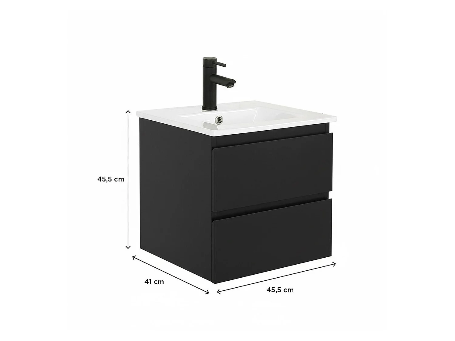 Waschtisch 45cm und verchromte Armatur SORRENTO