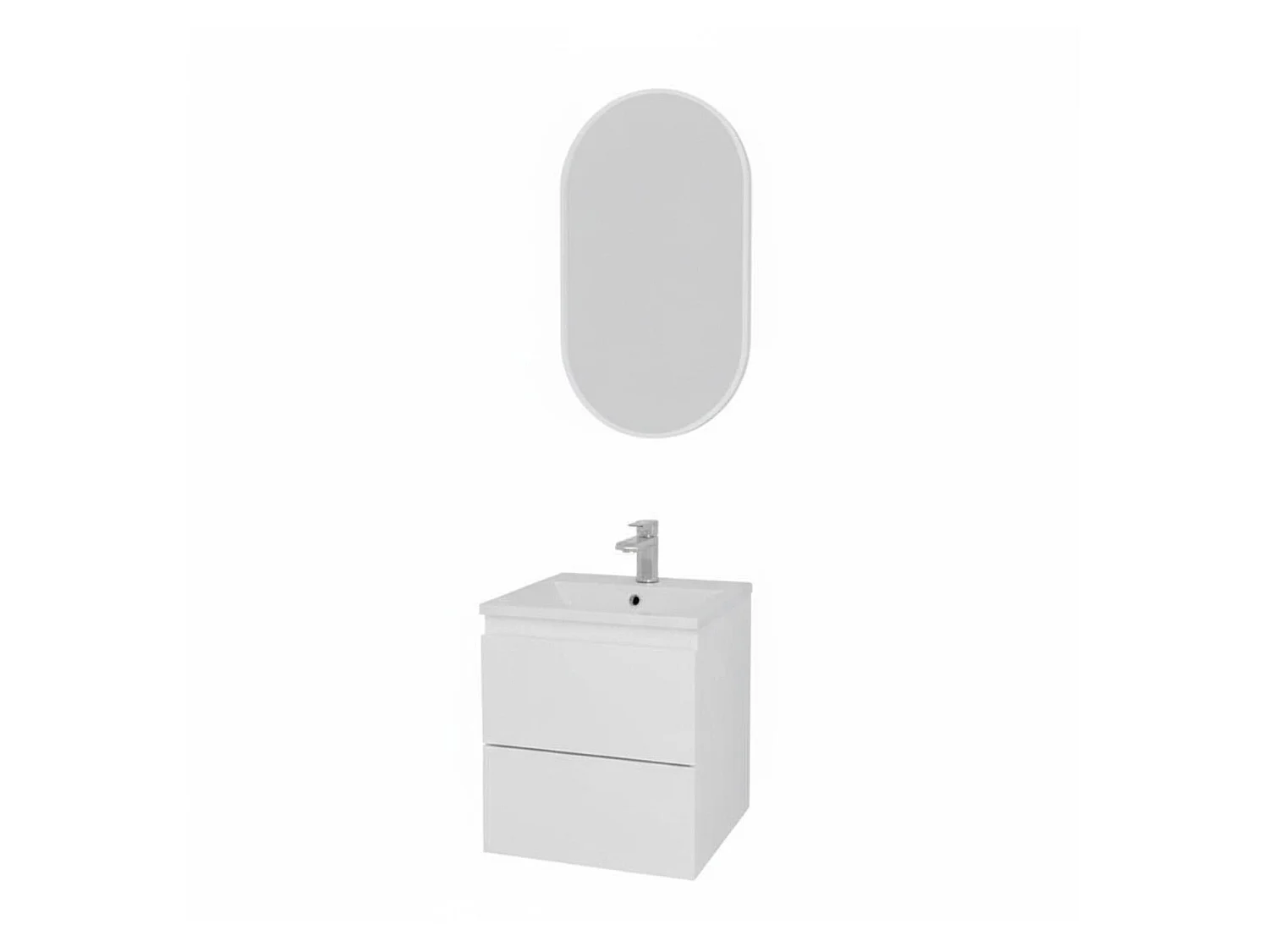 Wasmeubel 45cm kraan en spiegel SORRENTO