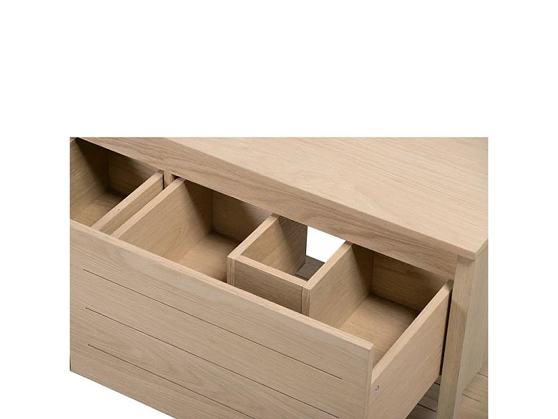 Mueble doble 120cm roble lavabos cuadrados grifos espejos ATOLL