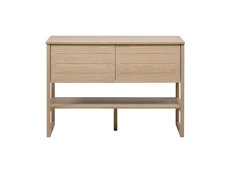 Mueble doble 120cm roble lavabos cuadrados grifos espejos ATOLL