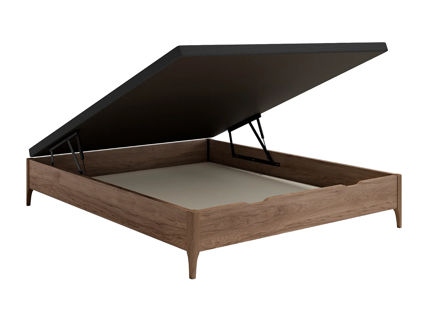 Sommier coffre 140 x 190 cm - Naturel foncé - VEONA de YSMÉE