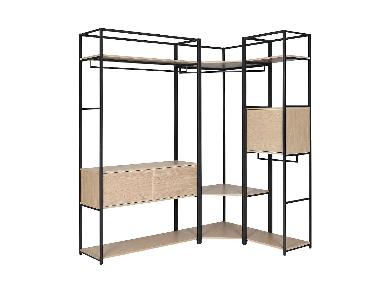 Lotto 3 appendiabiti angolo legno metallo 220x200 armadi JUNE