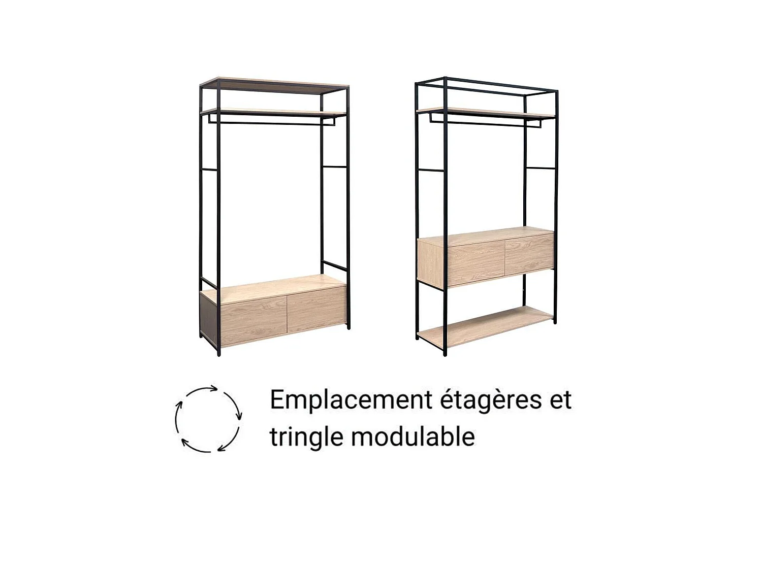 Lotto 3 appendiabiti angolo legno metallo 220x200 armadi JUNE