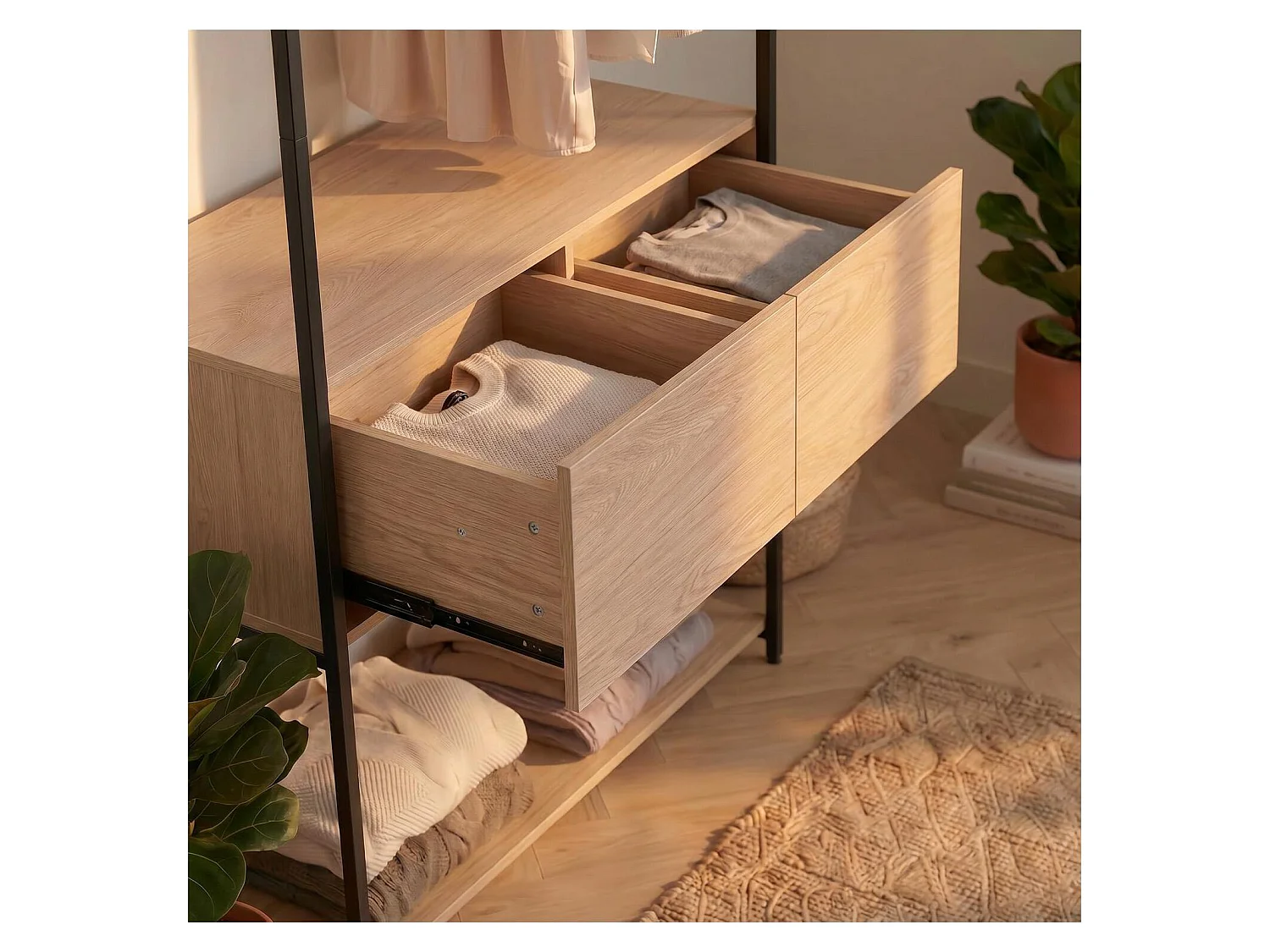 Lotto 3 appendiabiti angolo legno metallo 220x200 armadi JUNE