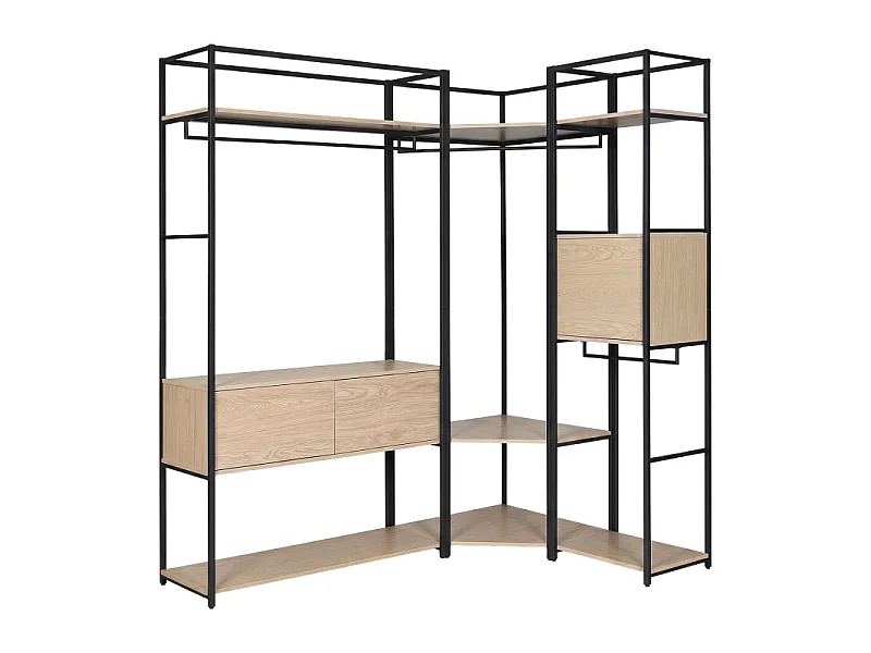 3er Set Eckkleiderständer Holz Metall 220x200 Schränke JUNE