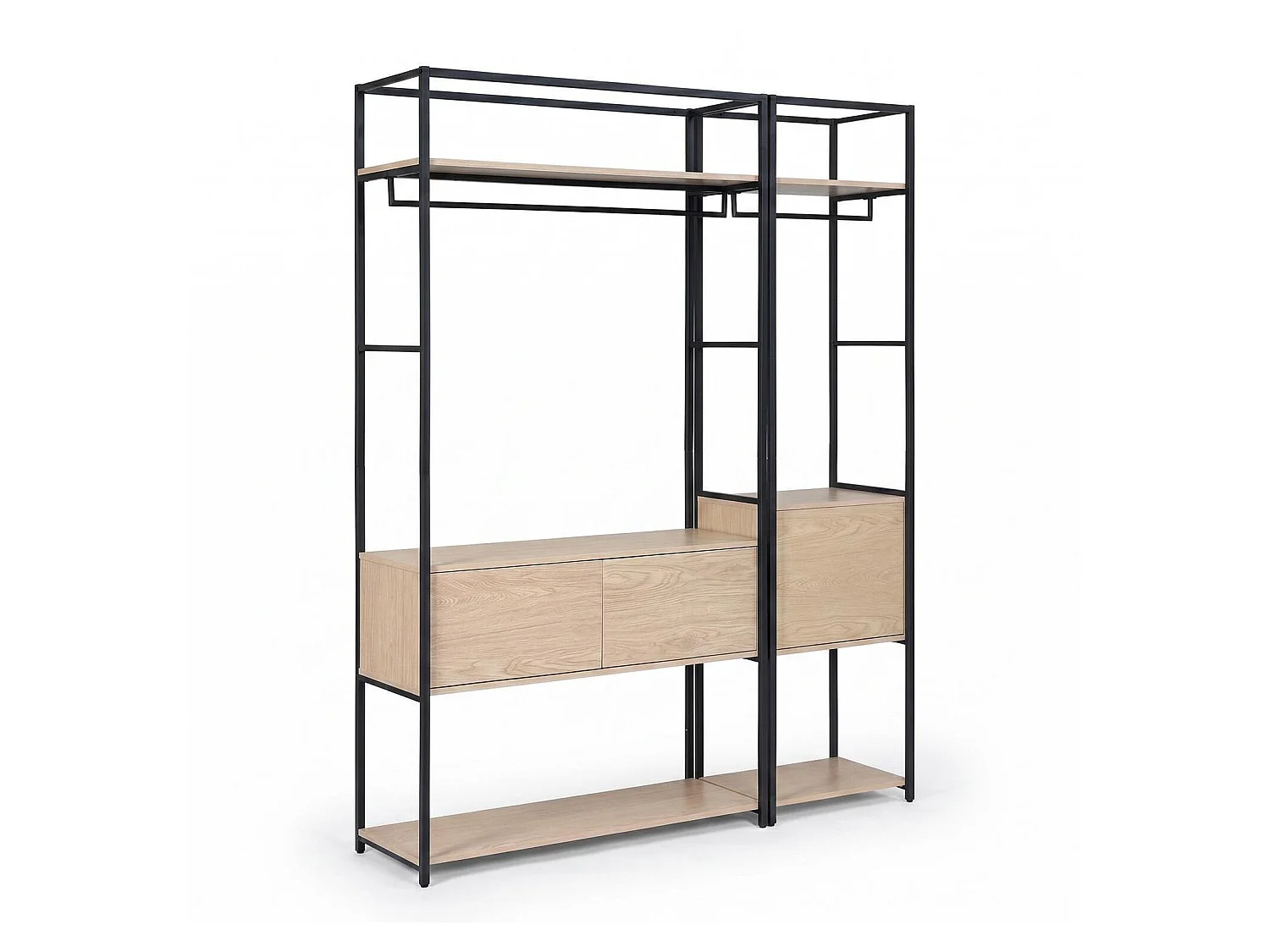 Lotto 2 appendiabiti legno metallo 160x200 armadi JUNE