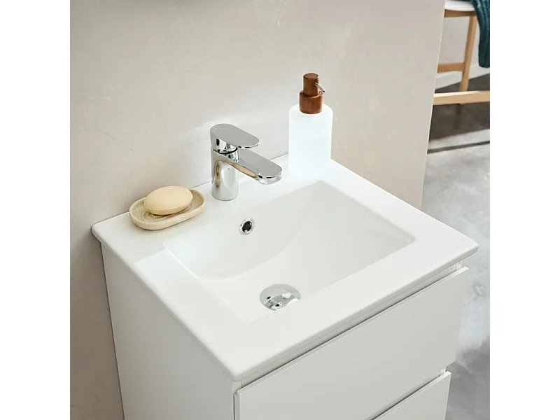 Meuble vasque SORRENTO suspendu 45cm avec plan céramique