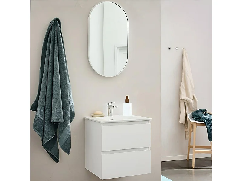 Meuble vasque SORRENTO suspendu 45cm avec plan céramique