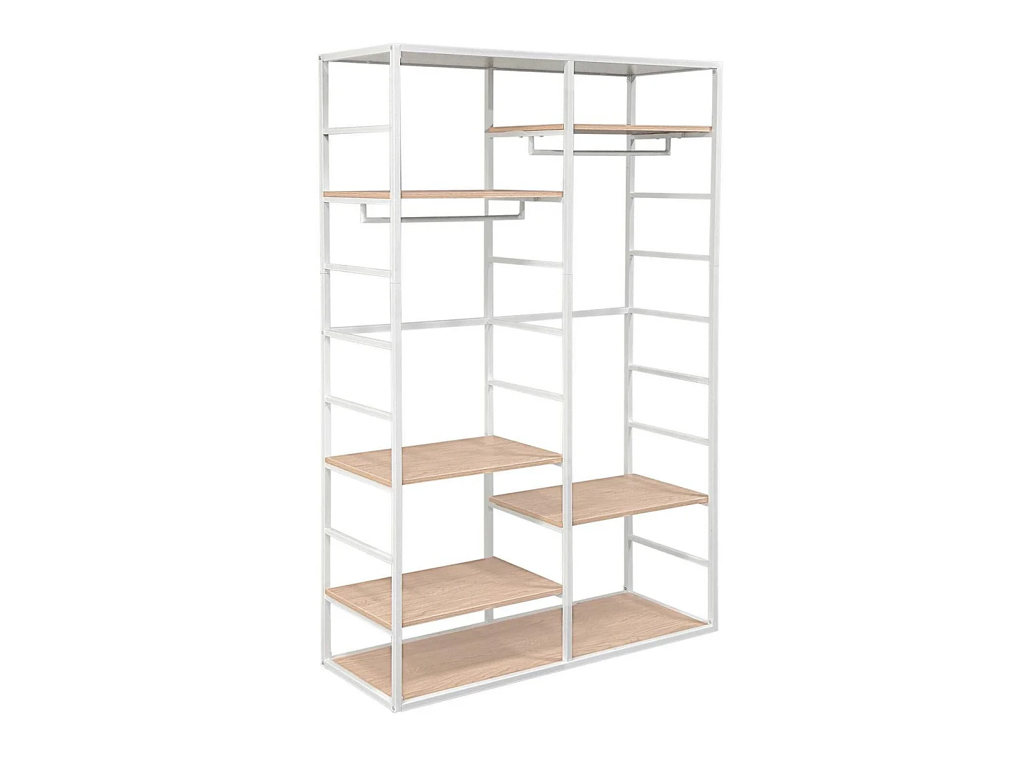 Appendiabiti legno metallo bianco 120x180cm ripiani SCALA