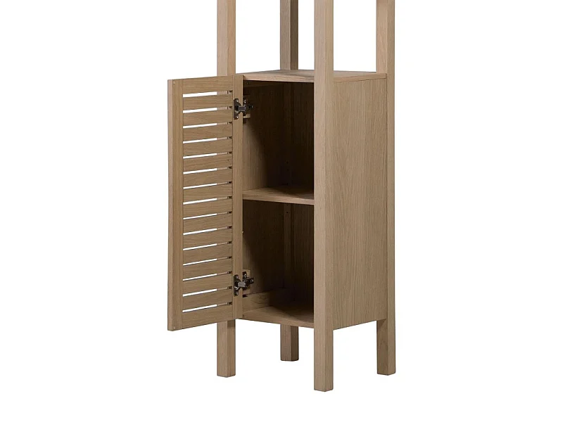 Lavabo individual TALIX de 90 cm, de roble, con grifo, espejo y columna