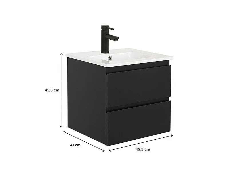Móvel lavatório suspenso 45cm com tampo cerâmico SORRENTO