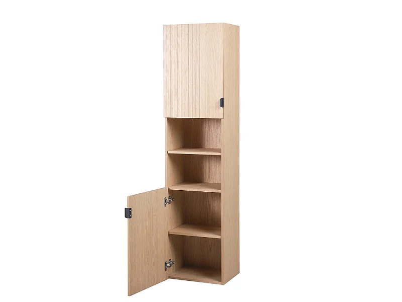 Mobile doppio 140cm rovere, rubinetti, specchi e colonna STUDIO