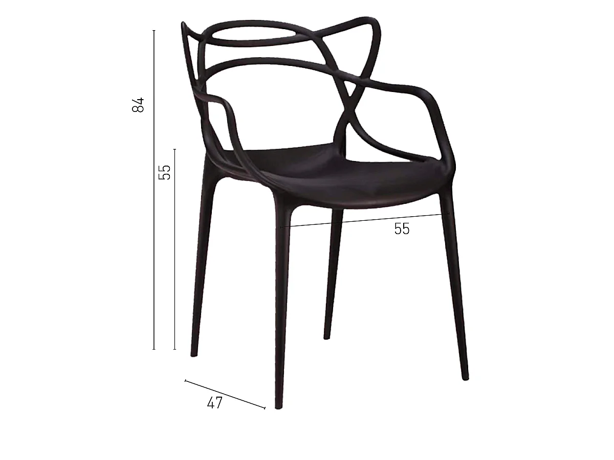 Chaise Thonet noire empilable pour intérieur et extérieur