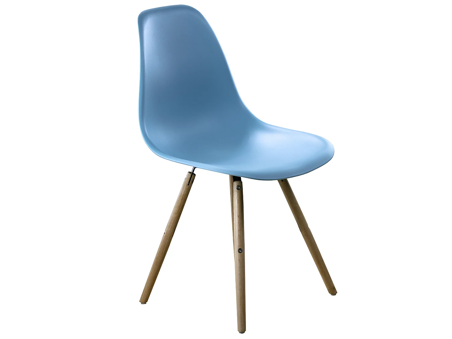 Lot de 4 chaises Stockholm bleu avec pieds en bois de hêtre