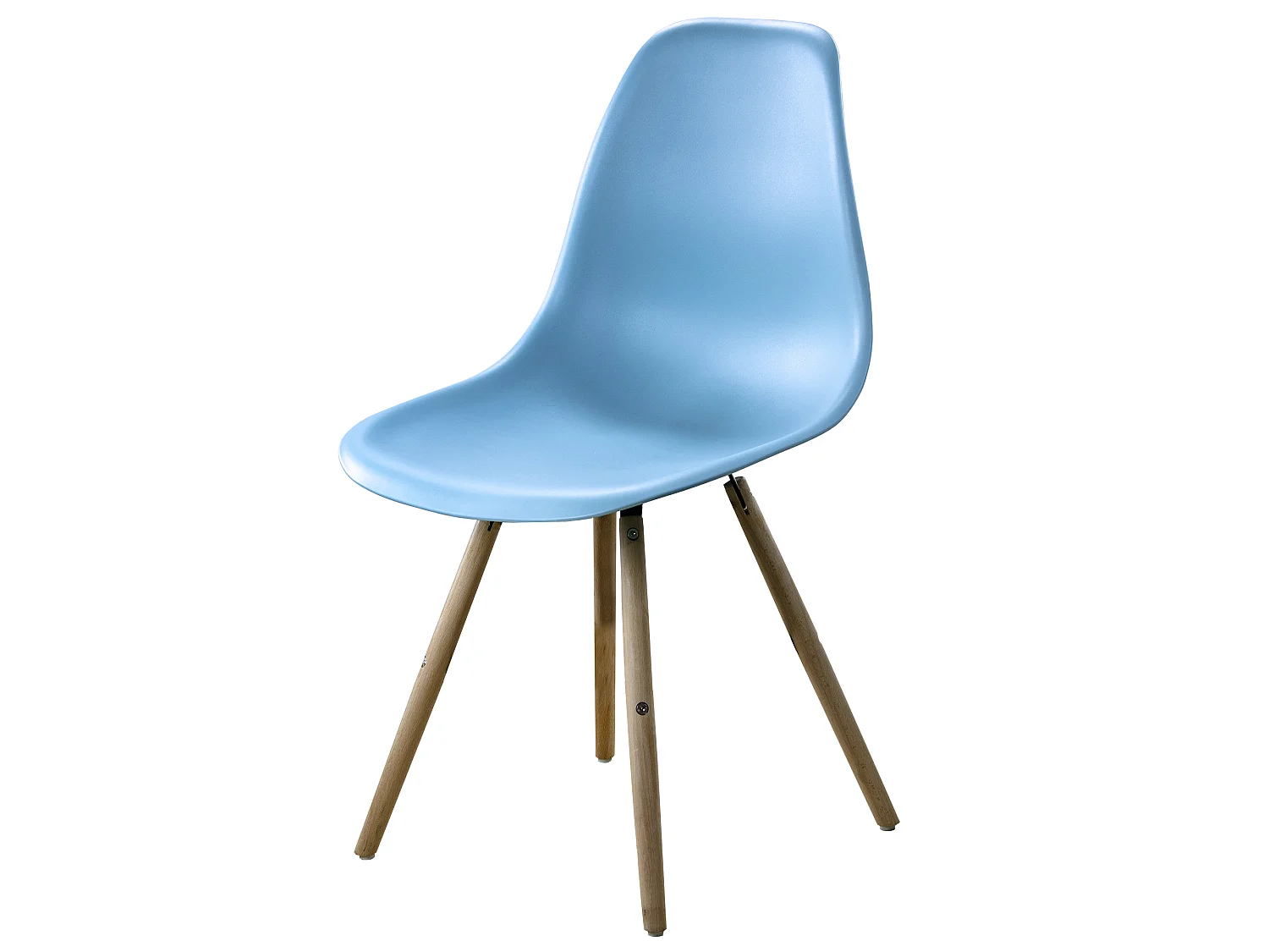 Lot de 4 chaises Stockholm bleu avec pieds en bois de hêtre
