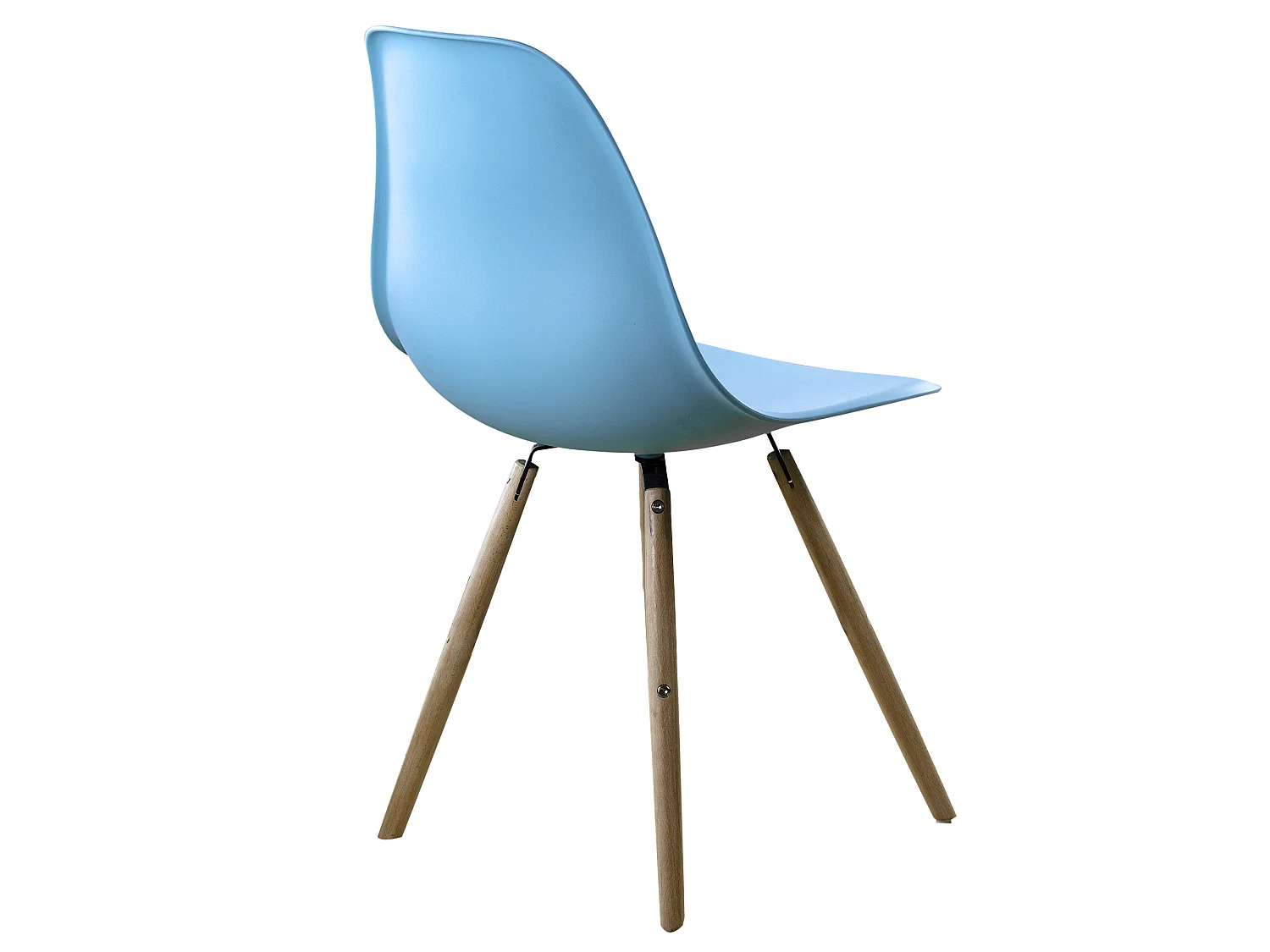 Lot de 4 chaises Stockholm bleu avec pieds en bois de hêtre