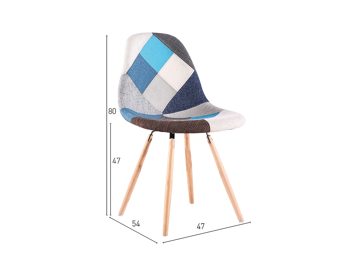 Chaise Eiffel Odri au style scandinave avec assise hauteur 45,5 cm