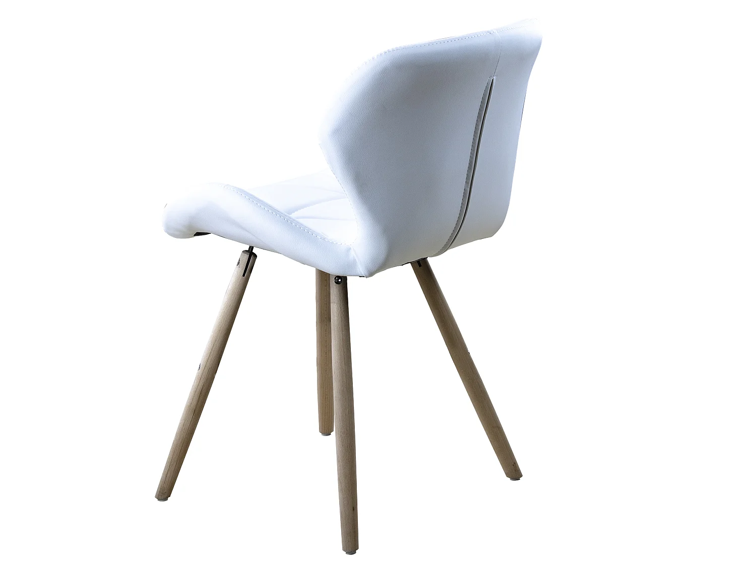 Moderna Sedia Imbottita Scandinava Stockholm con Gambe in Legno di Faggio Naturale - Set di 2 Sedie Bianche