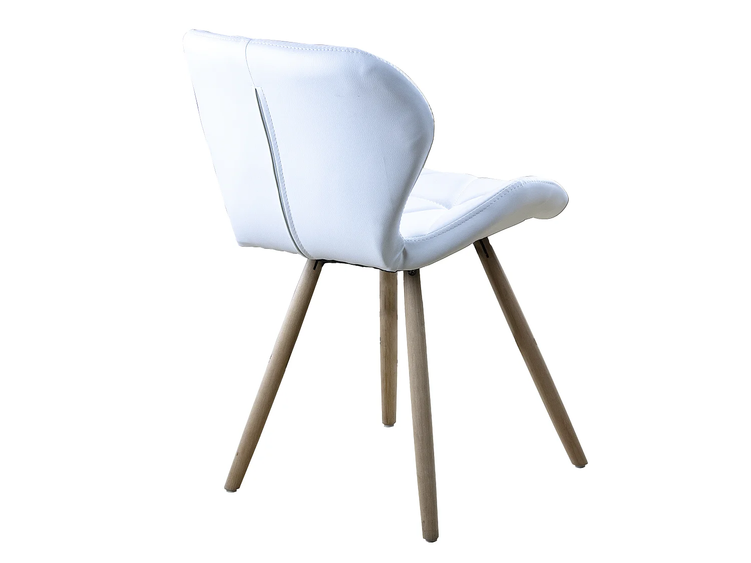 Moderna Sedia Imbottita Scandinava Stockholm con Gambe in Legno di Faggio Naturale - Set di 2 Sedie Bianche