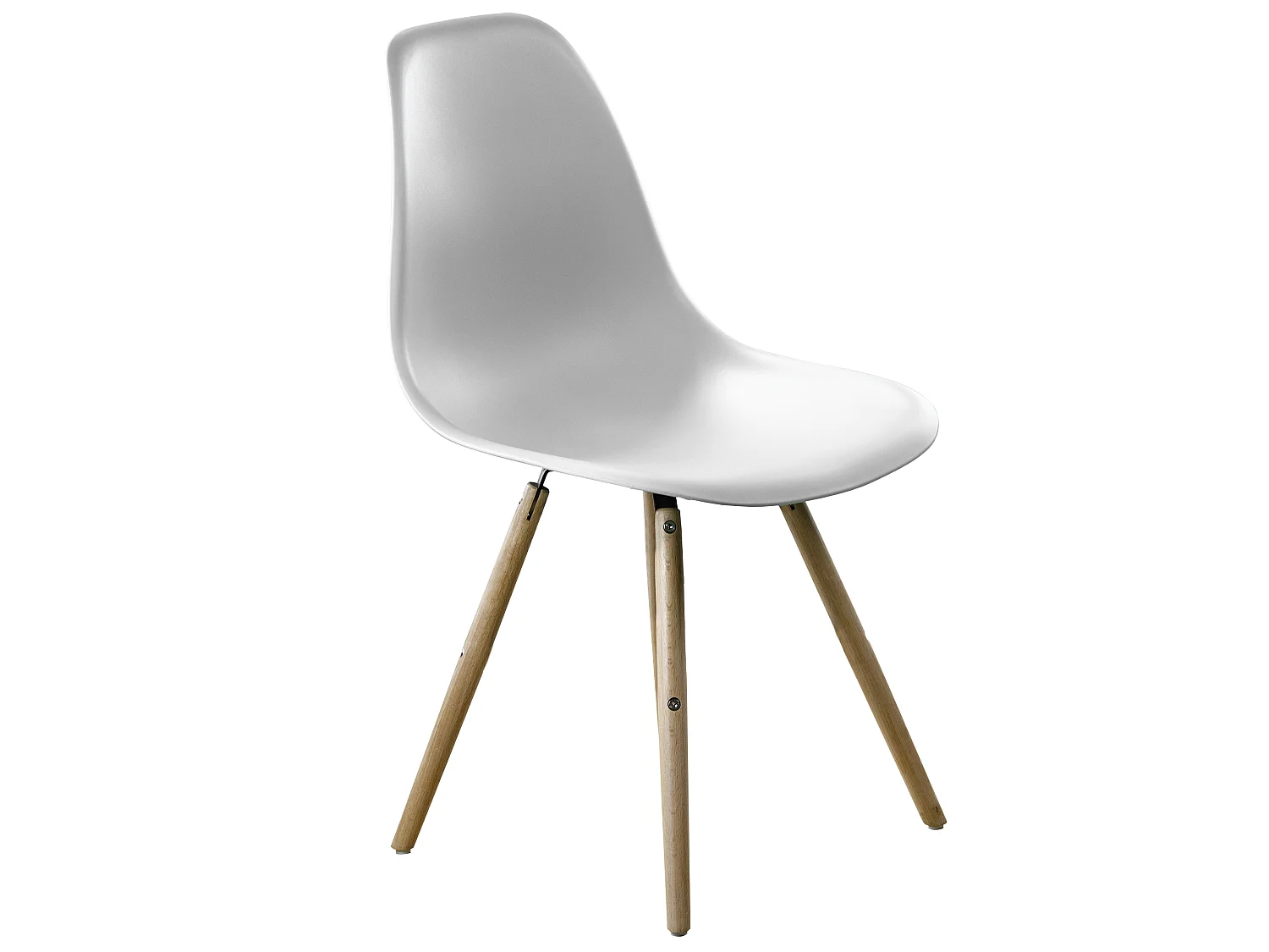 Lot de 4 chaises Stockholm blanches avec pieds en bois de hêtre