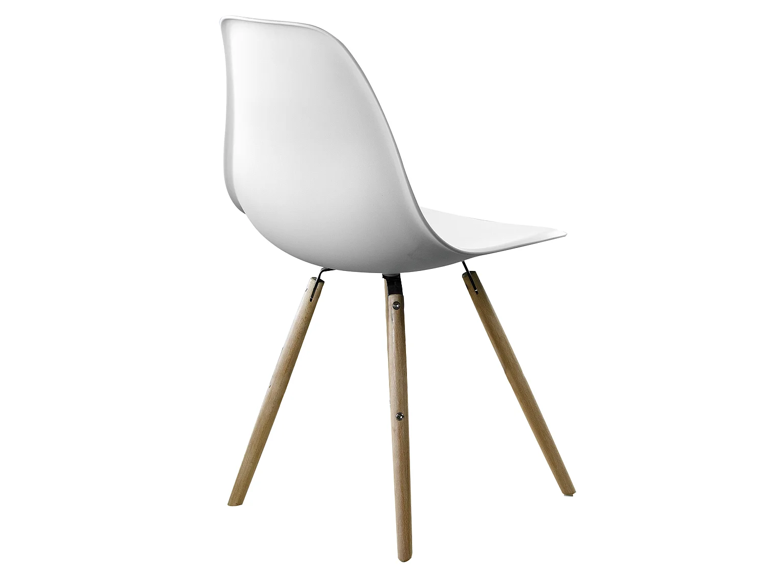Lot de 4 chaises Stockholm blanches avec pieds en bois de hêtre