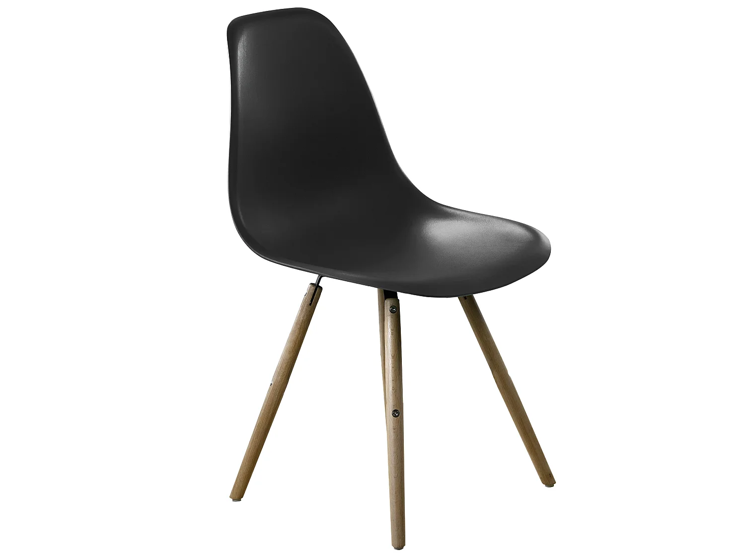 Lot de 4 chaises Stockholm noires avec pieds en bois de hêtre