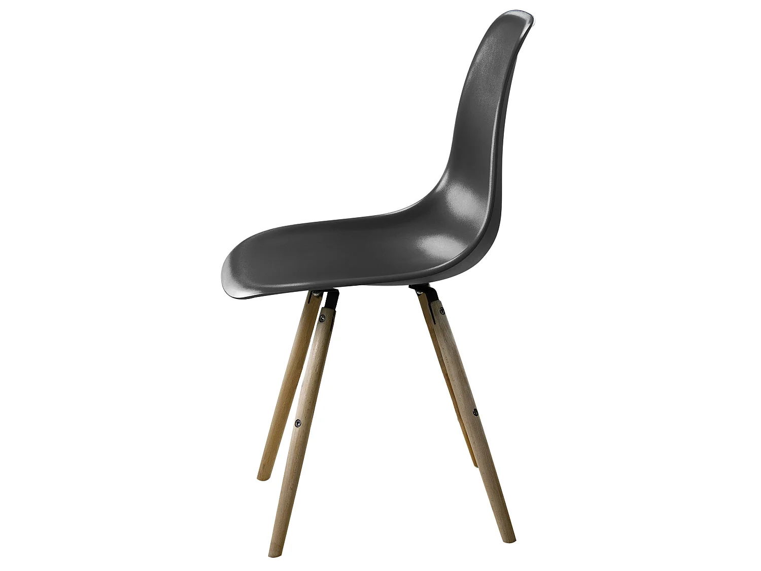 Lot de 4 chaises Stockholm noires avec pieds en bois de hêtre