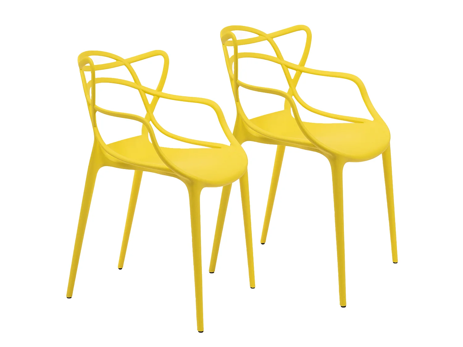 Lot de 2 chaises Thonet jaune empilable pour intérieur et extérieur