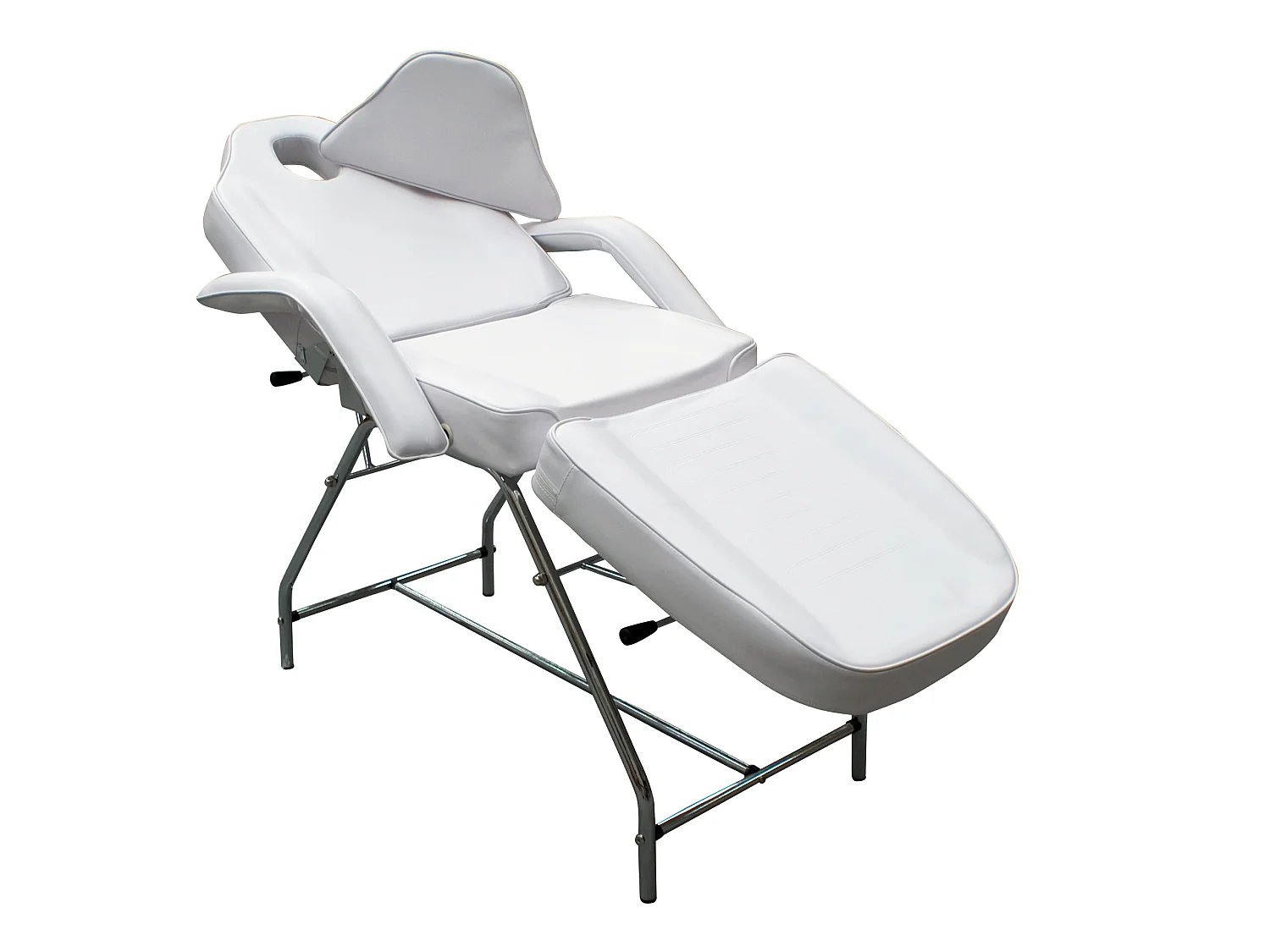 Tavolo massaggi estetici regolabile Torino Luxe con rivestimento in ecopelle bianca - Arredamento professionale per saloni di bellezza