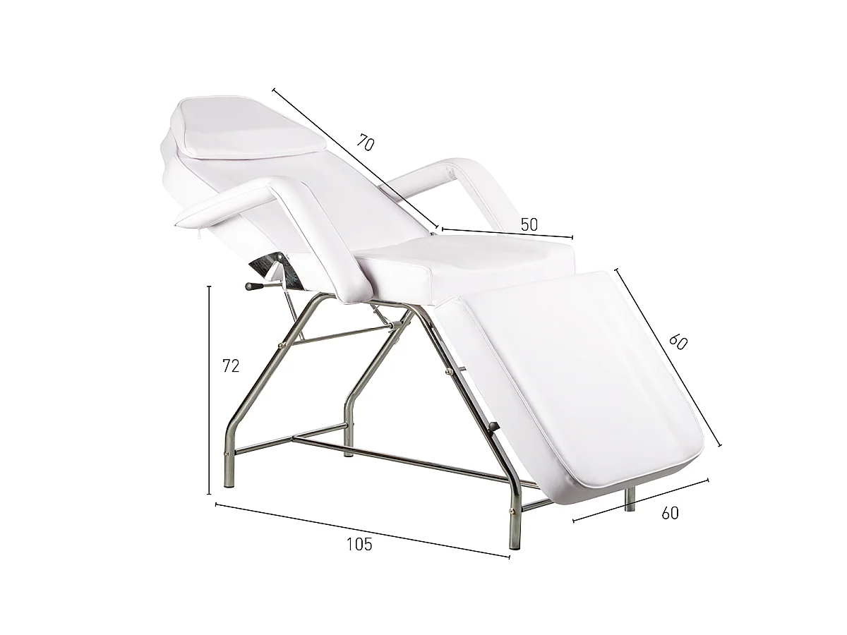 Tavolo massaggi estetici regolabile Torino Luxe con rivestimento in ecopelle bianca - Arredamento professionale per saloni di bellezza