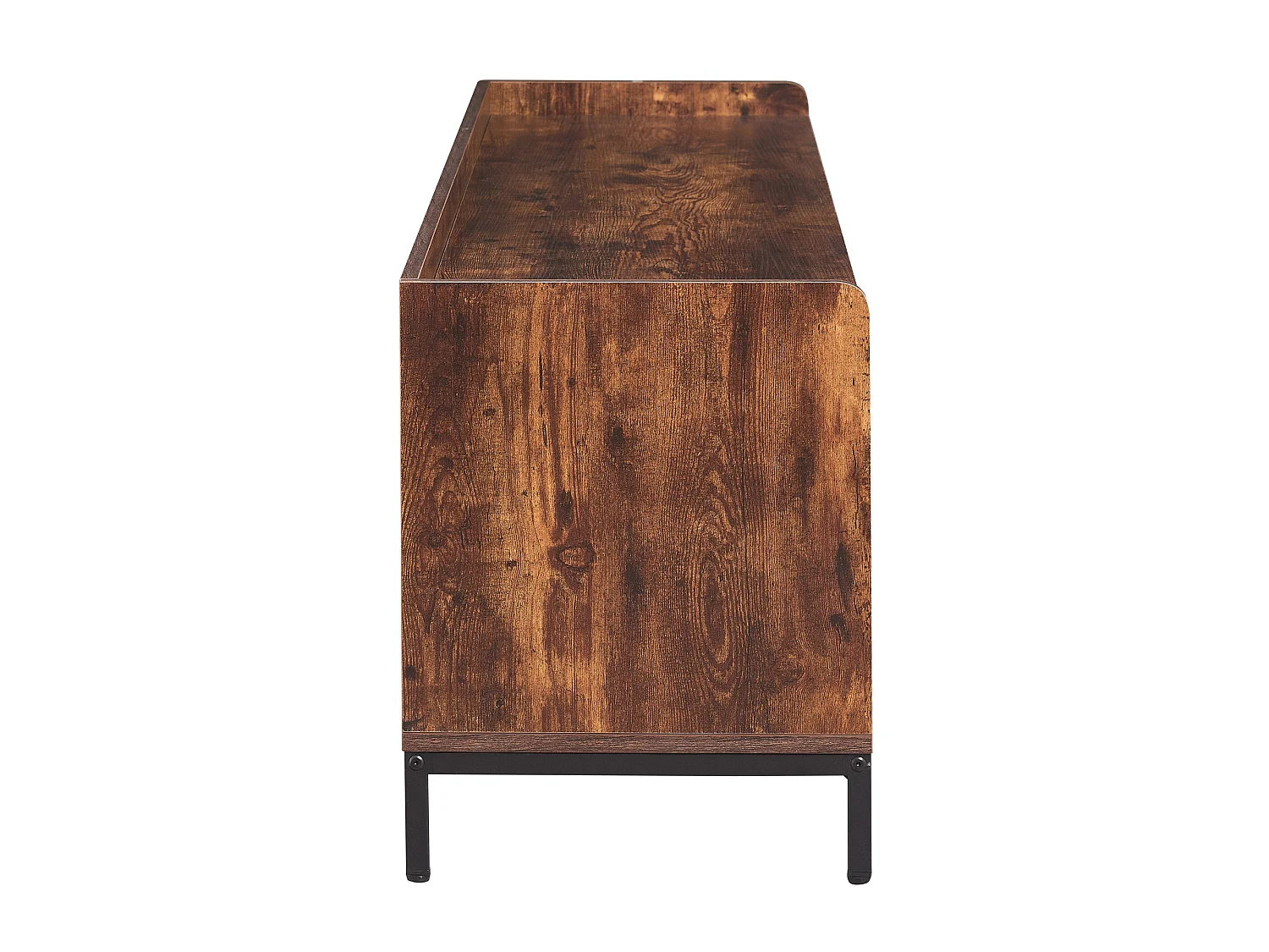 Meuble TV vintage industriel 180 cm avec 2 tiroirs et étagères ouvertes – Belle Époque