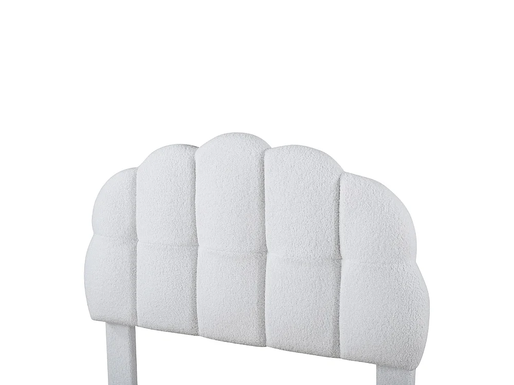 Lit simple - 90 x 200 cm - avec tête en forme de nuage - Fleece en peluche - Blanc
