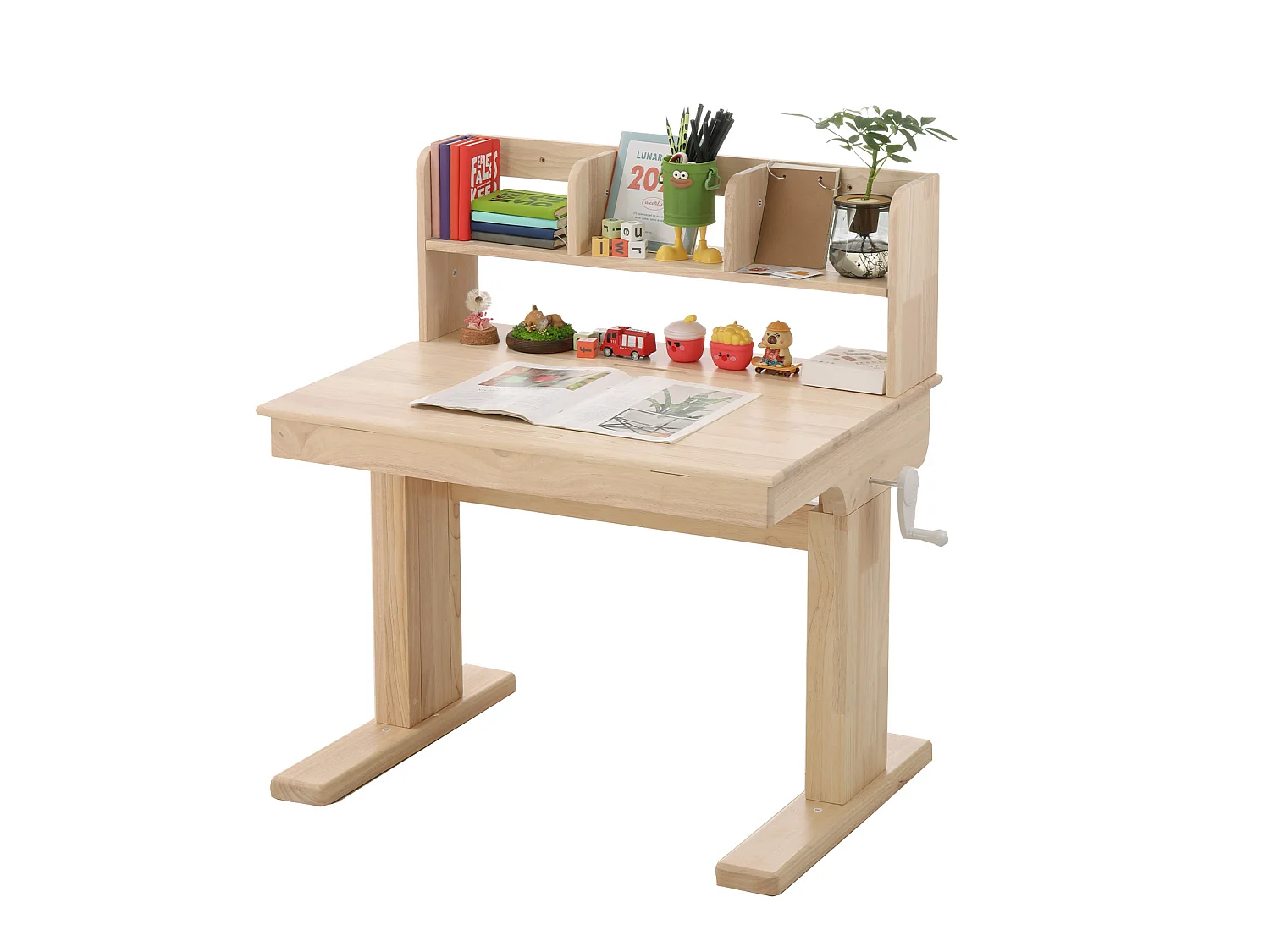 Table pour enfants, hauteur réglable, fabriquée en bois massif, adaptée aux enfants à partir de 6 ans.