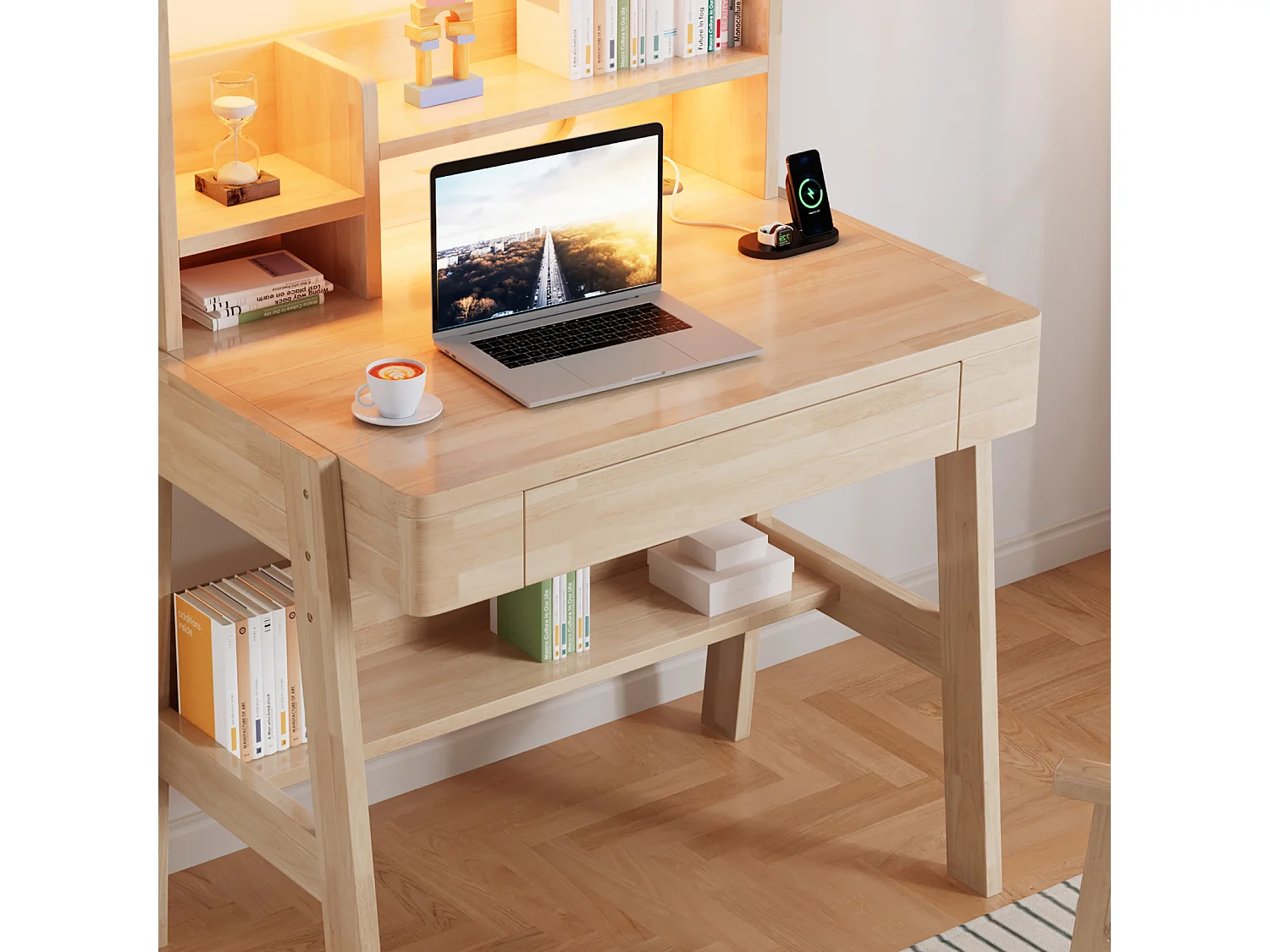 Table pour enfants, hauteur réglable, fabriquée en bois massif, adaptée aux enfants à partir de 6 ans.