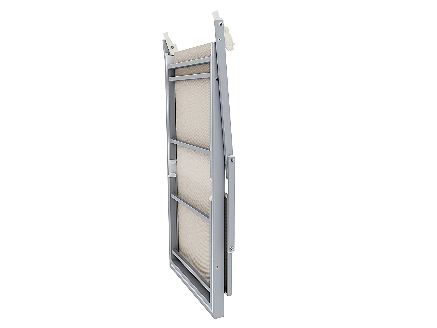 Coppia Di Lettini Beige Prendisole Pieghevole Professionale In Alluminio Tettuccio Orientabile Sdraio Mare Spiaggia Piscina Giardino 182 x 60 x 38 cm