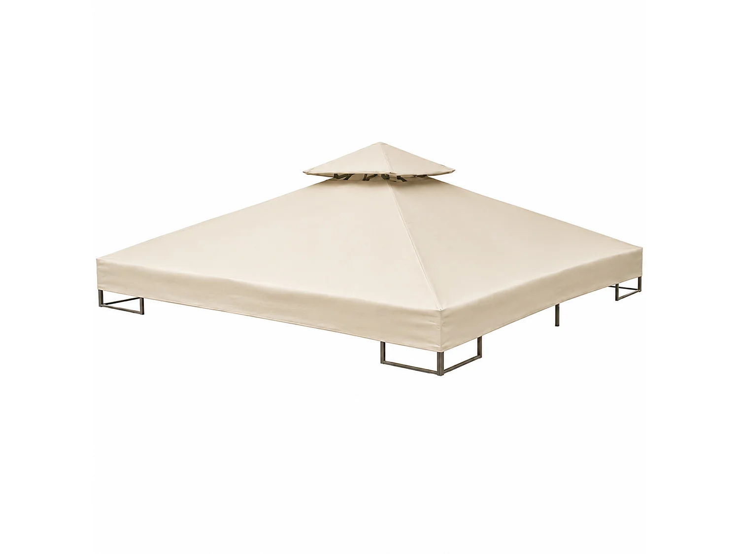 Copertura Sostitutiva Telo Per Gazebo 3x3 Metri In Poliestere Con Air Vent Traspirante Protezione Da Agenti Atmosferici Per Giardino 300 X 300 Cm Beige