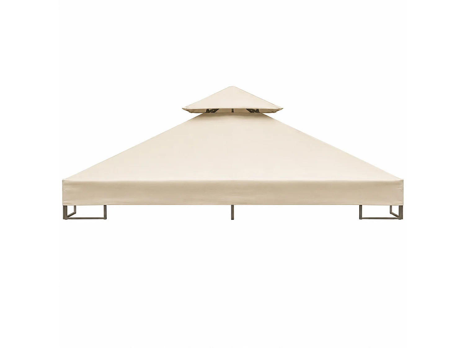 Copertura Sostitutiva Telo Per Gazebo 3x3 Metri In Poliestere Con Air Vent Traspirante Protezione Da Agenti Atmosferici Per Giardino 300 X 300 Cm Beige