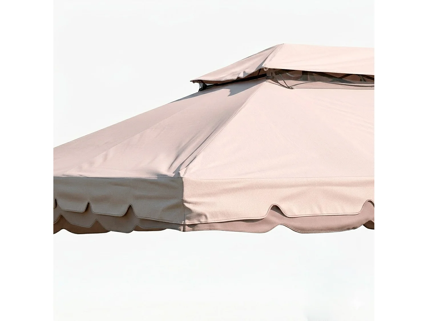Telo Di Ricambio Per Gazebo 3x4 Metri Impermeabile In PVC Con Air Vent E Zanzariera Integrata Resistente Per Esterno Giardino Outdoor 300 x 400 Cm Beige