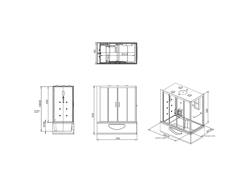 Combi Balneo douche Hammam Archipel® CBH WHITE Droite