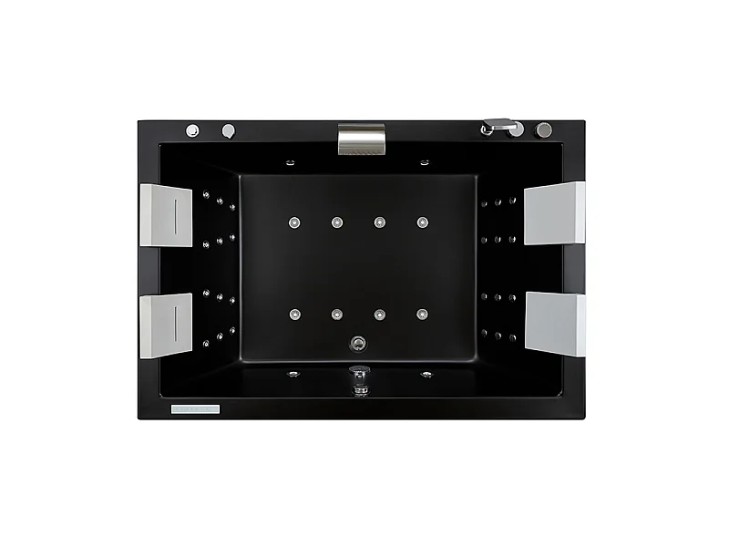 Baignoire balneo EDEN DUO BLACK MAT 180 2 à 4 places ARCHIPEL® 180x120