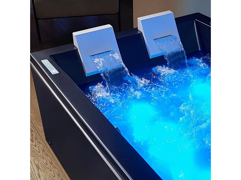 Baignoire balneo EDEN DUO BLACK MAT 180 2 à 4 places ARCHIPEL® 180x120