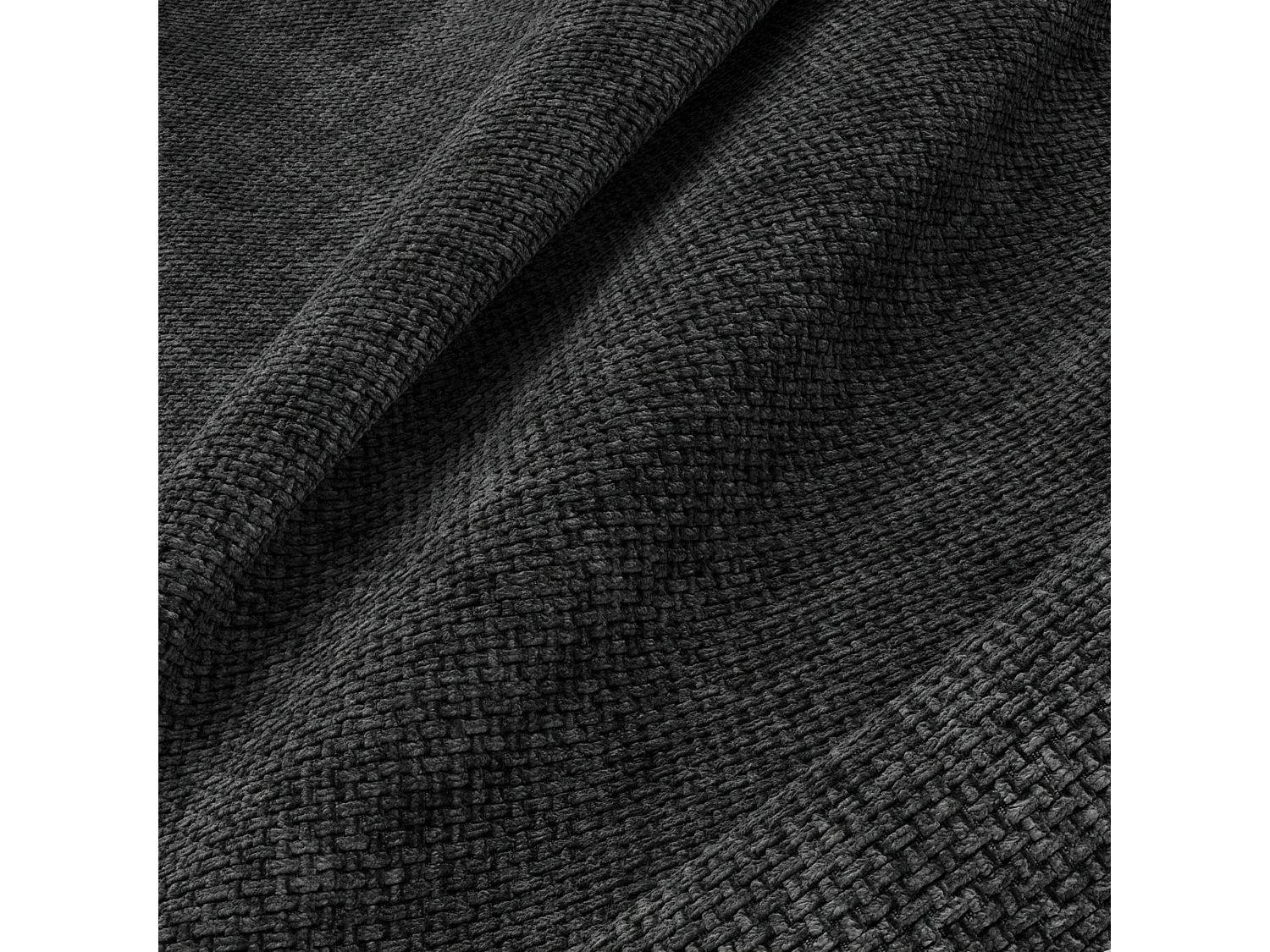 Canapé d'angle droit 4 places HANA en velours tramé anthracite foncé