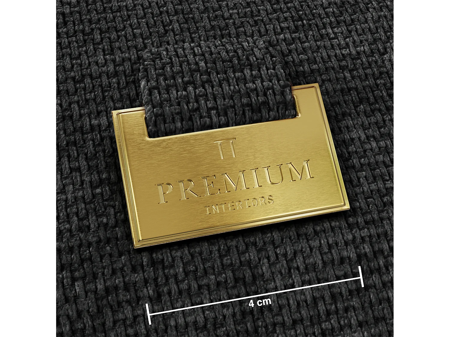 Canapé d'angle droit 4 places HANA en velours tramé anthracite foncé