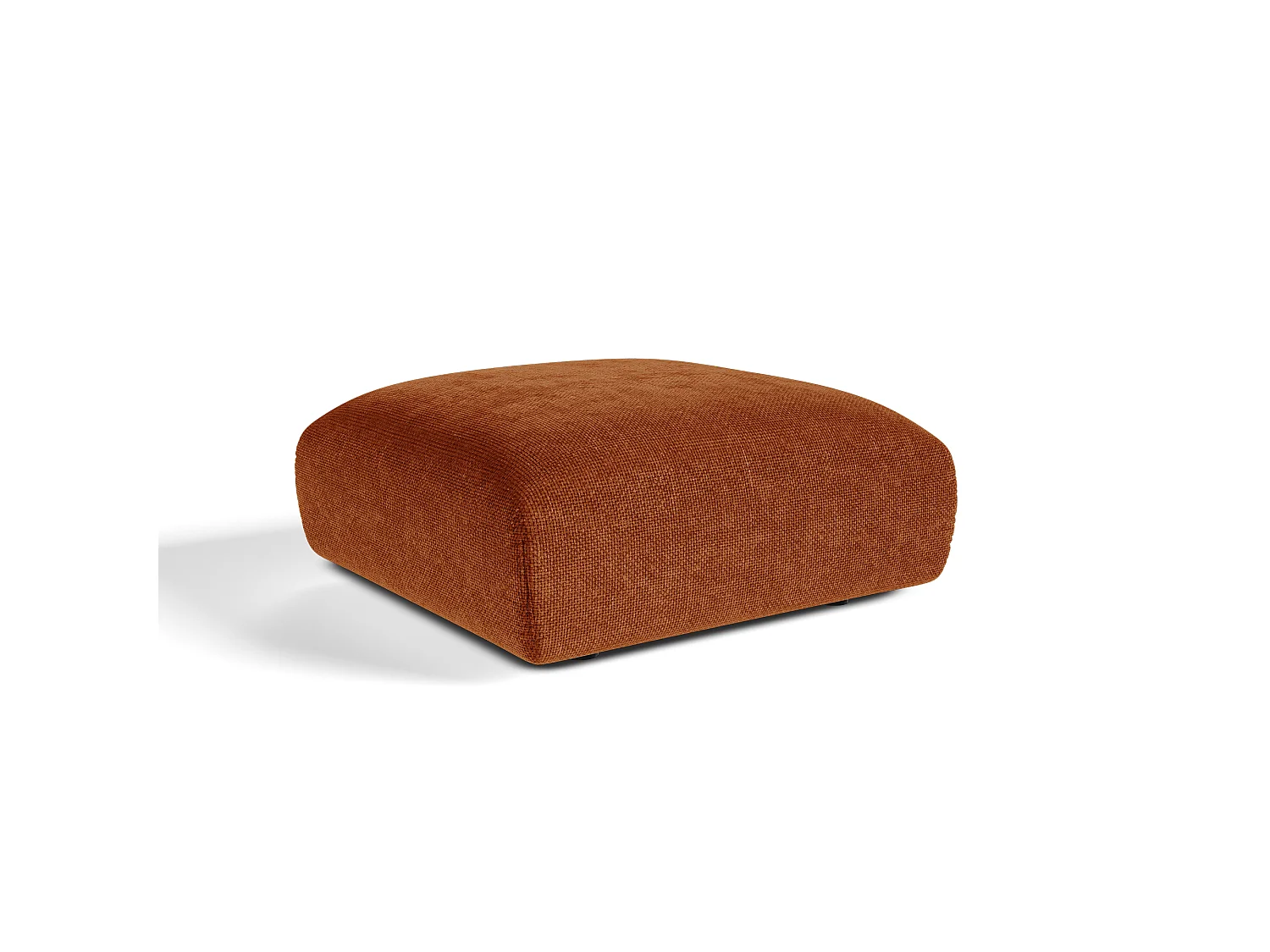 Pouf NOOMA en velours chenillé terracotta 97x97cm