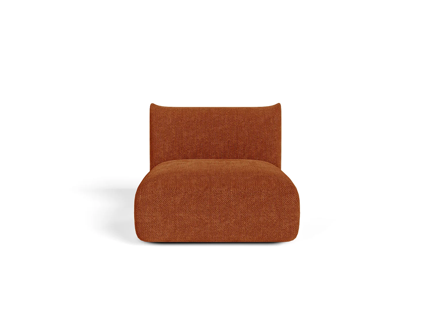 Fauteuil NOOMA en velours chenillé terracotta 97x97cm