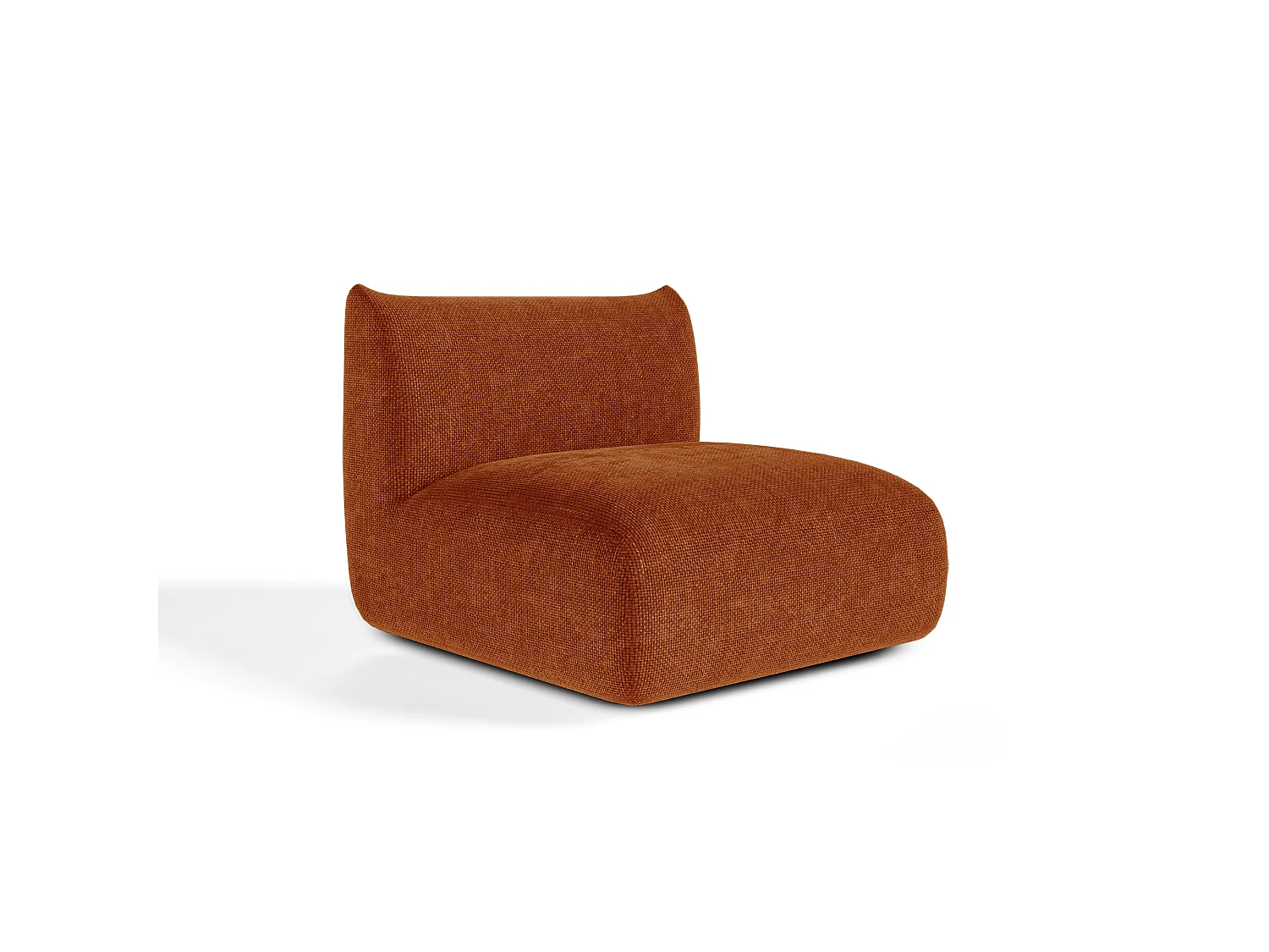 Fauteuil NOOMA en velours chenillé terracotta 97x97cm