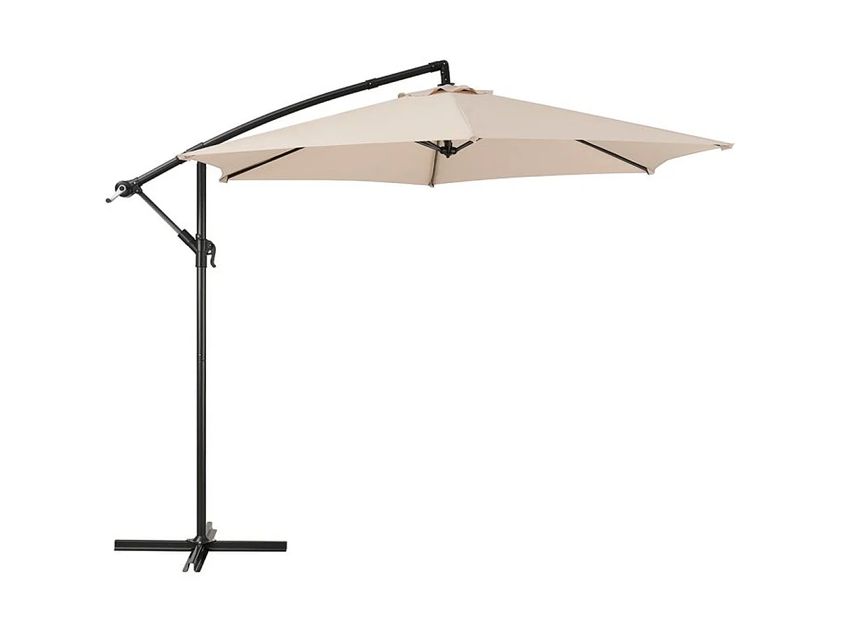 Parasol déporté AUREA Ø3 m en aluminium, toile polyester 180 g/m², crème