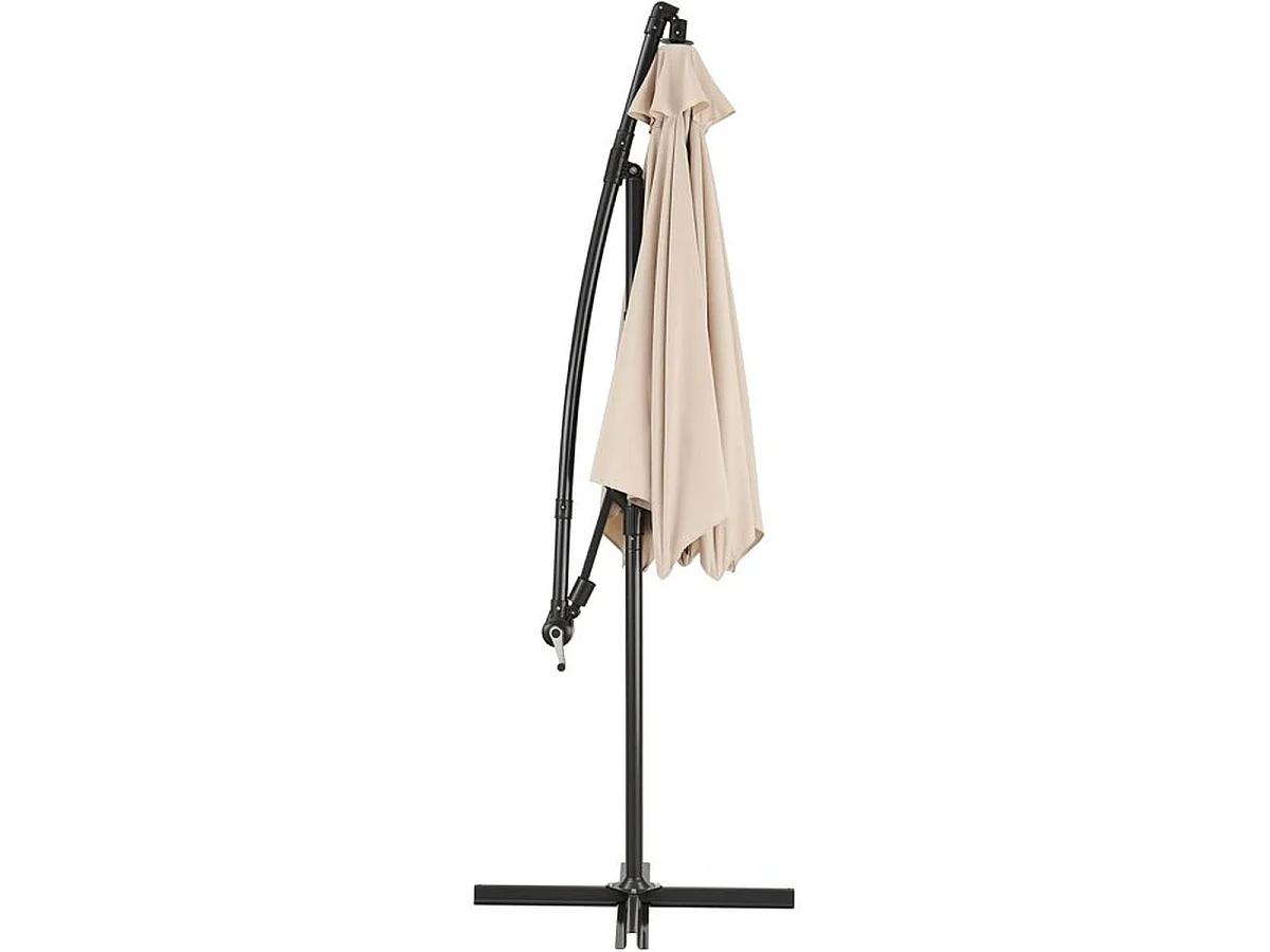 Parasol déporté AUREA Ø3 m en aluminium, toile polyester 180 g/m², crème